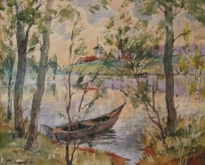 Разлив. 1998, бумага, акварель, 35х43, частная коллекция