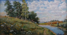 Крутой берег. 2007 картон, масло, 40х60