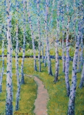Березовая весна. 2009 бумага, акварель, 30х40