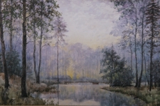 Туманное утро. 2006 бумага, акварель, 60х40