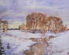 Весеннее настроение. 2008 бумага, акварель, пастель, 40х52